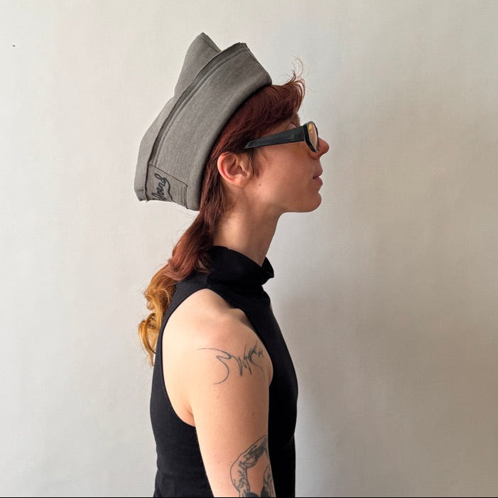 upcycled peter pan cap