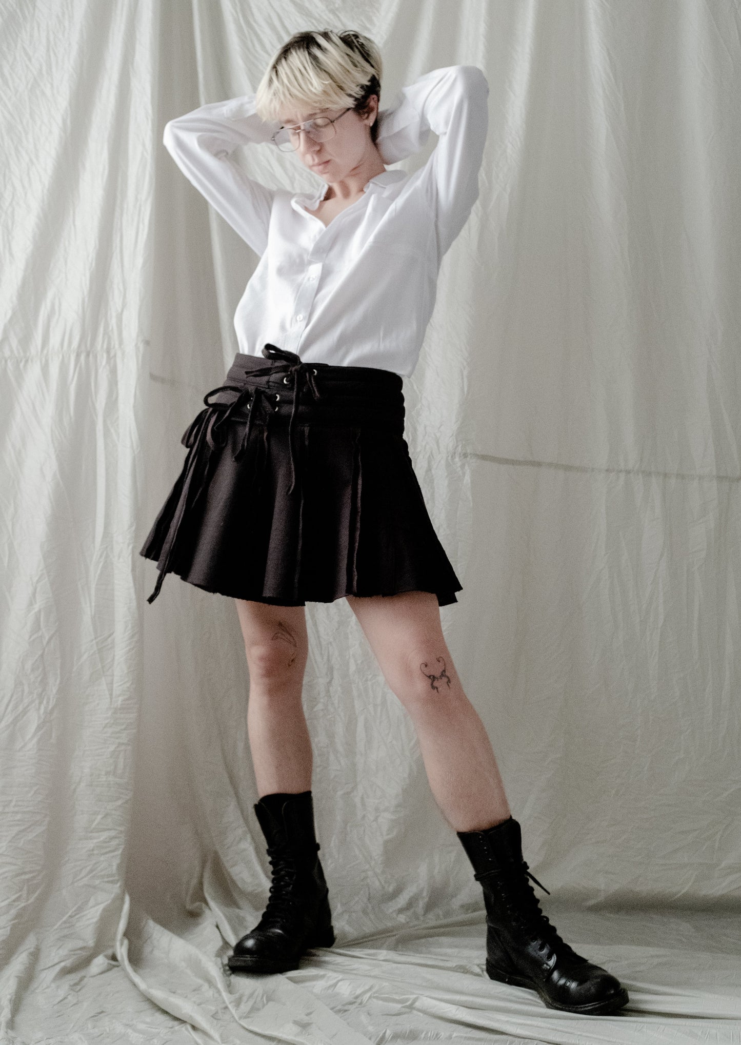 TRANSFORMED WRAP mini sweat skirt