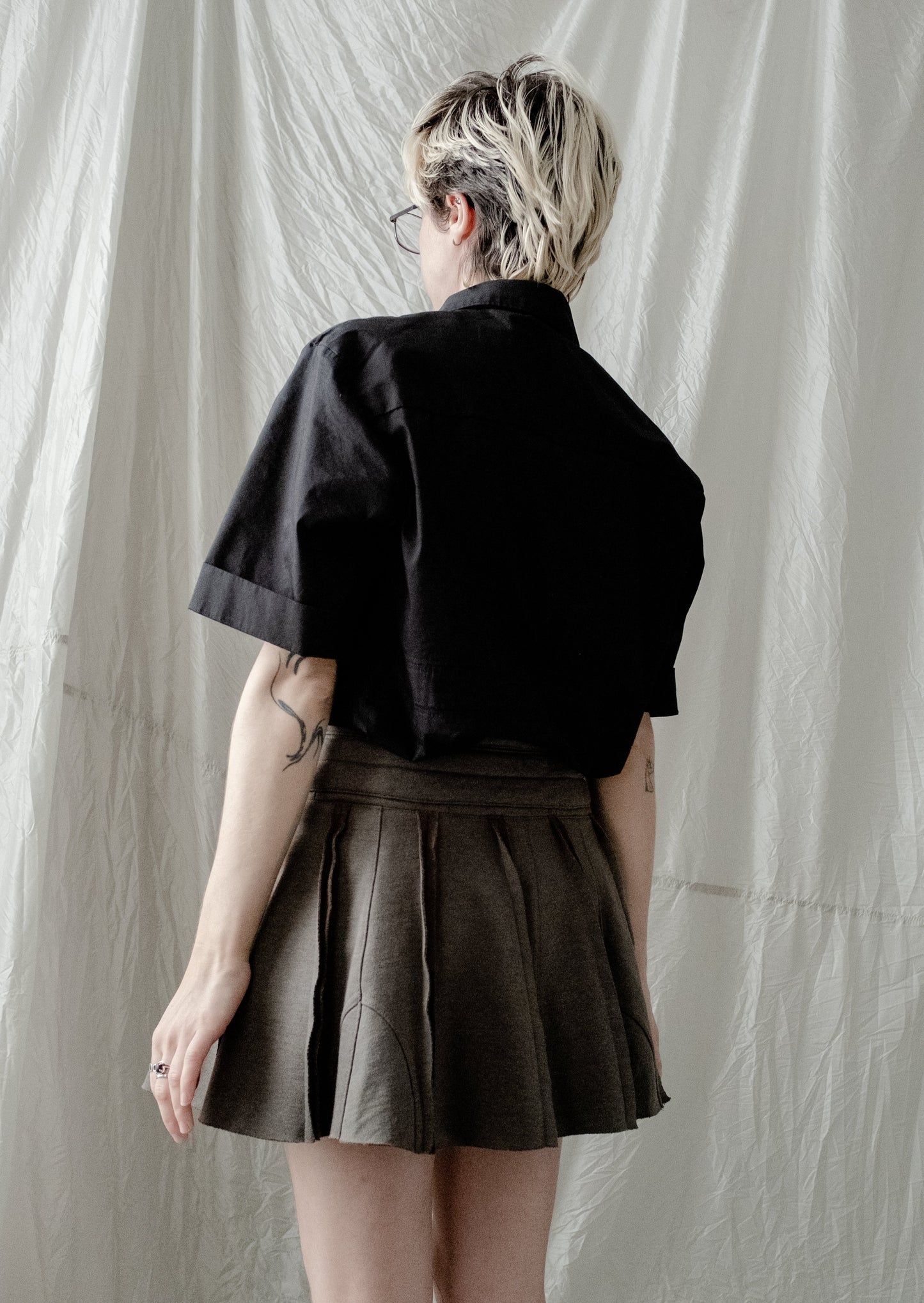 TRANSFORMED WRAP mini sweat skirt