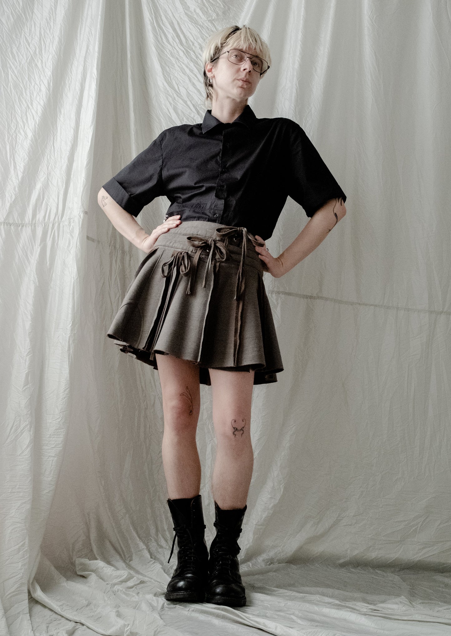 TRANSFORMED WRAP mini sweat skirt