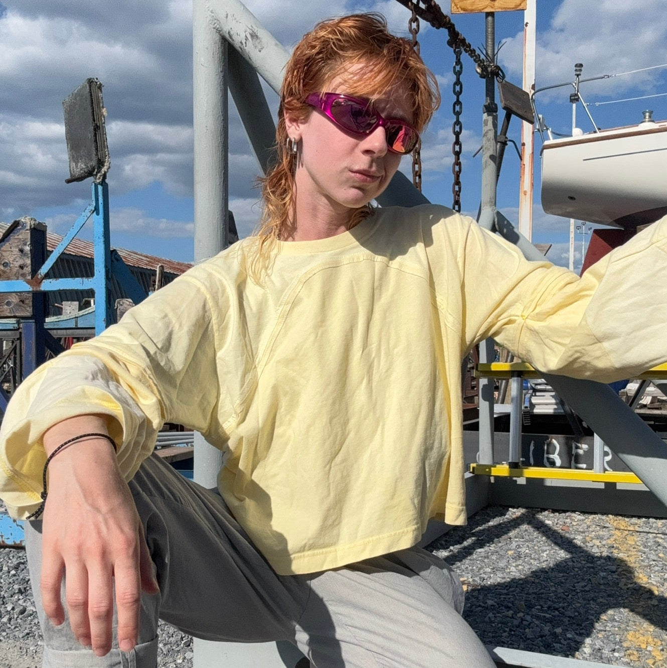 custard horizon extended sleeve T