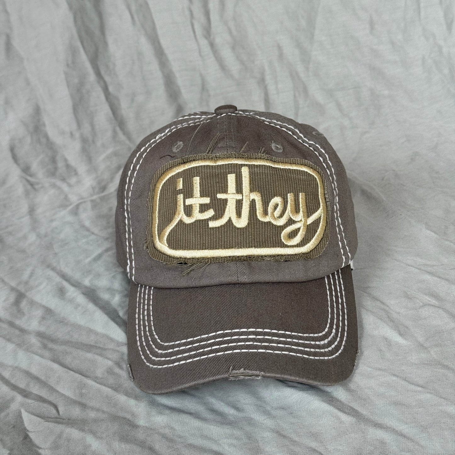 IT GIRL/BOY/THEY upcycled dad hats