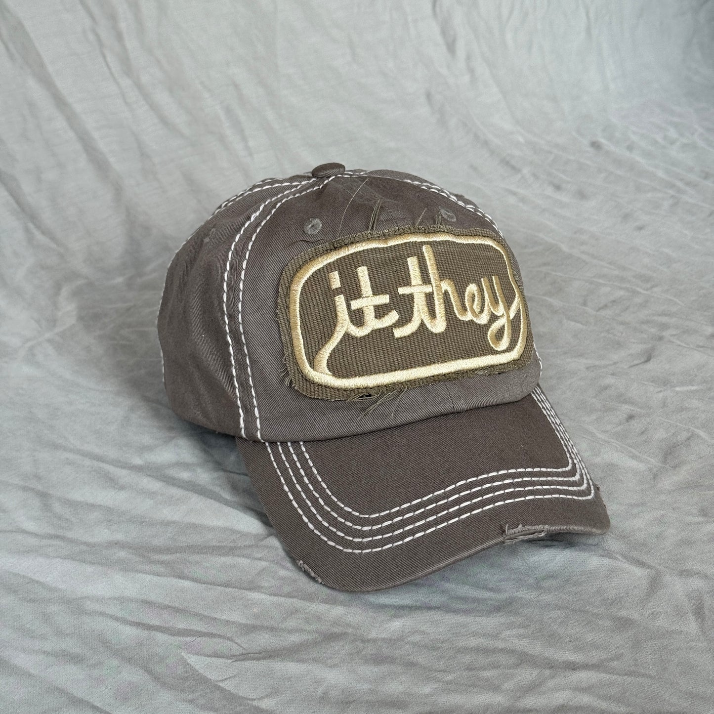 IT GIRL/BOY/THEY upcycled dad hats