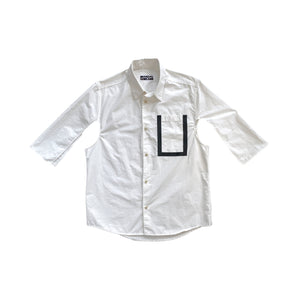 Open image in slideshow, CUT-OUT short sleeve button shirts
