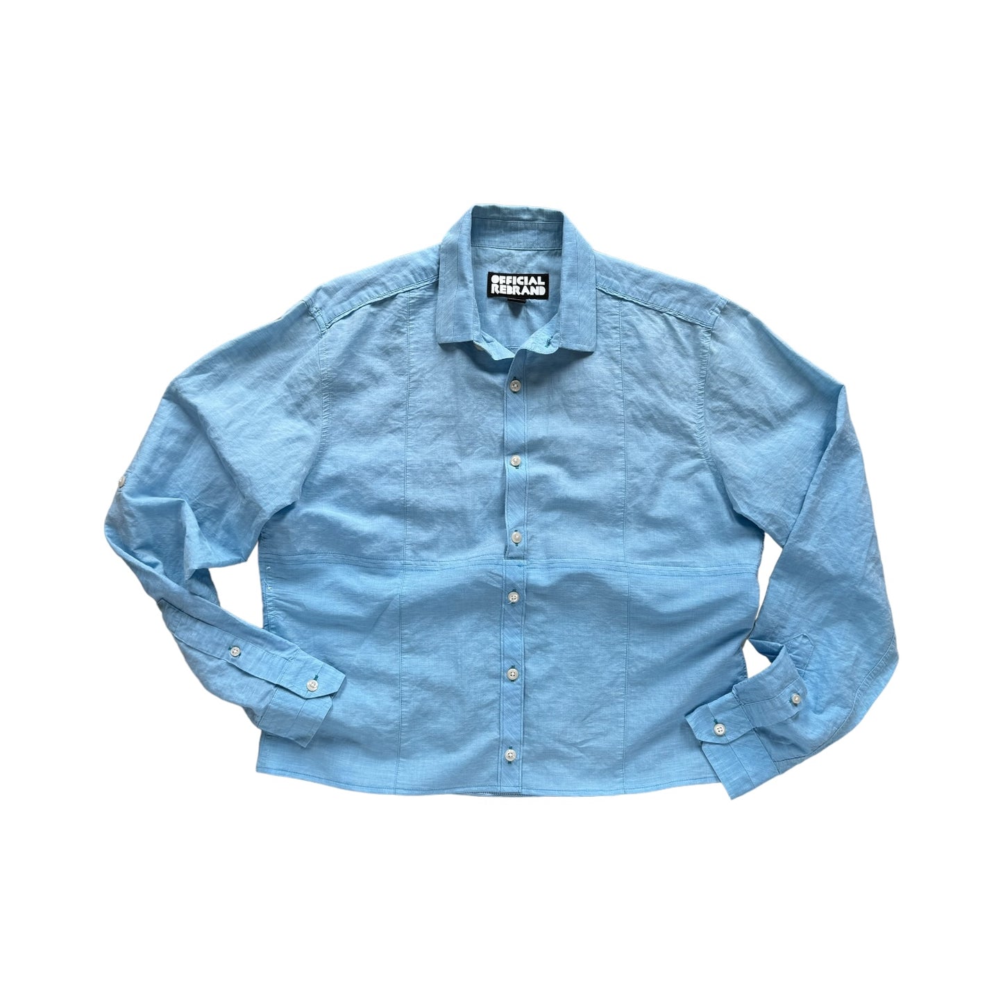 non-binary button shirts (blues)
