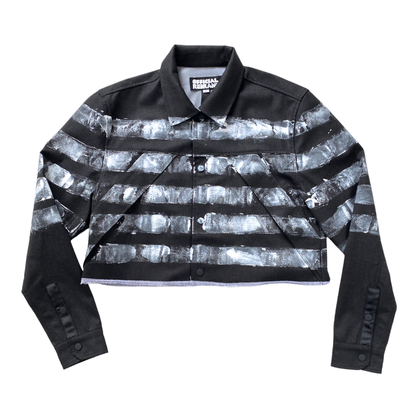 CROPPED STRIPED wool jacket