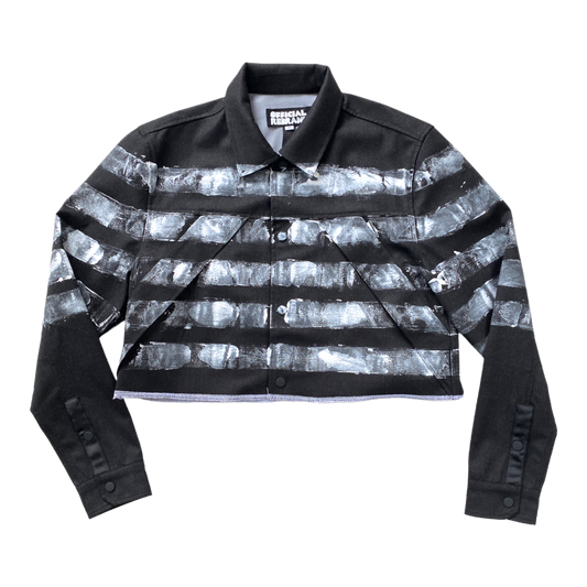 CROPPED STRIPED wool jacket