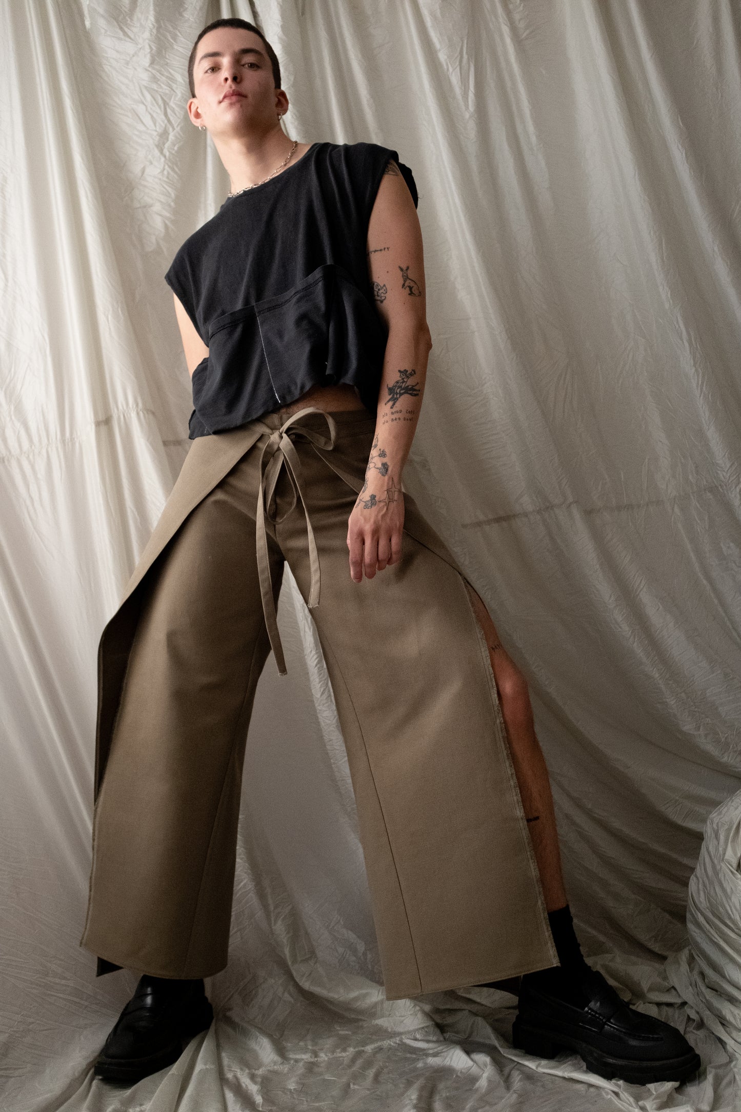 olive wrap pants