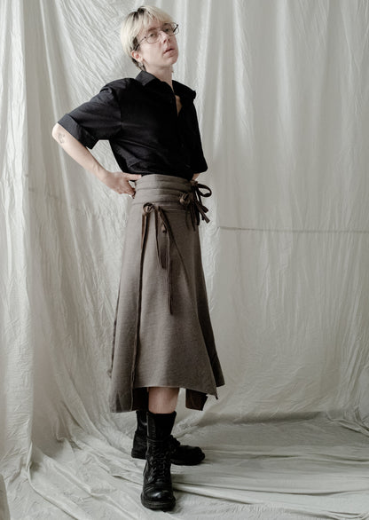 TRANSFORMED WRAP midi sweat skirt