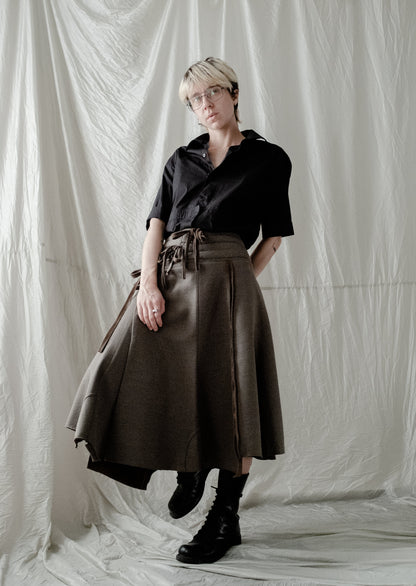 TRANSFORMED WRAP midi sweat skirt