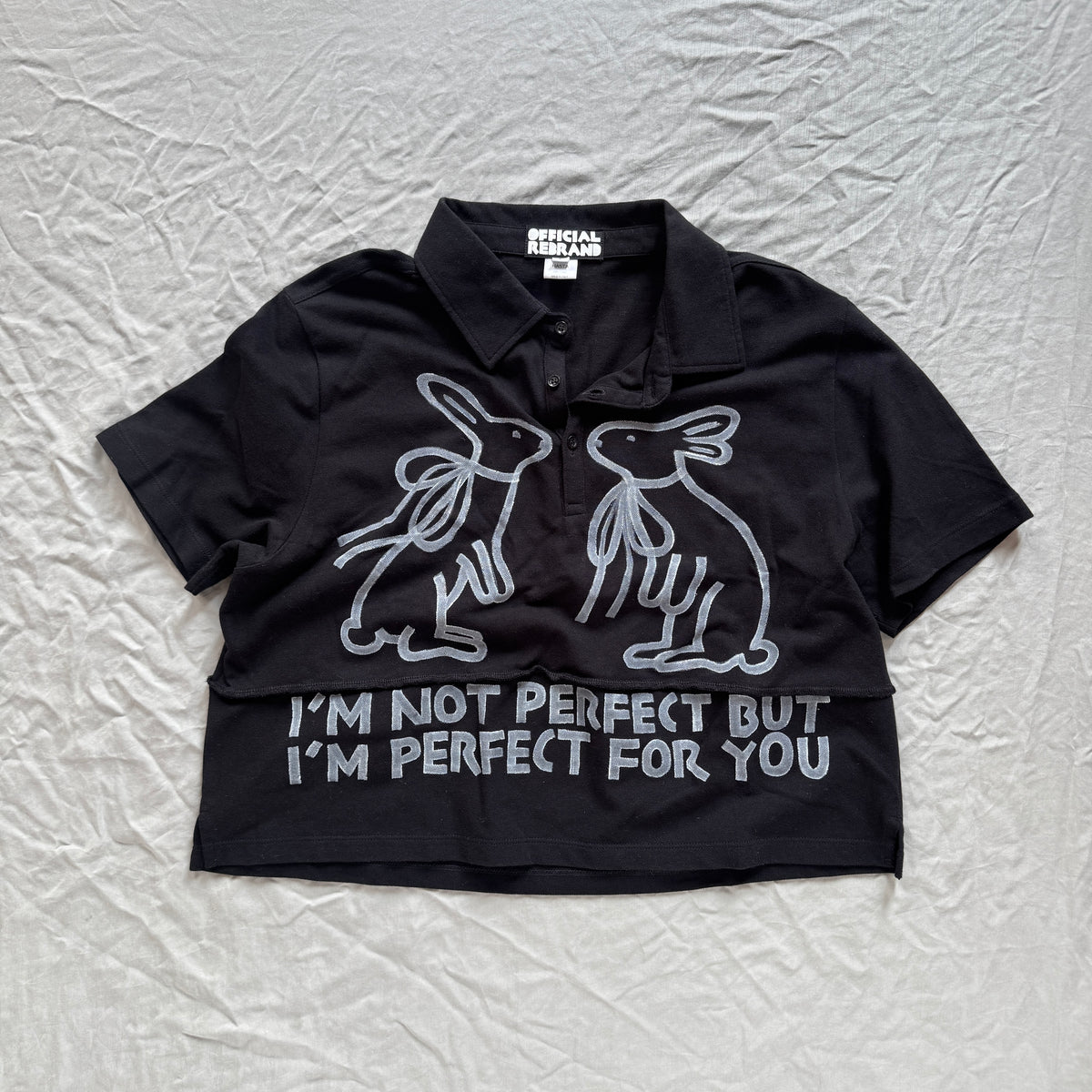 I’m not perfect but I’m perfect for you painted rabbit polo shirt