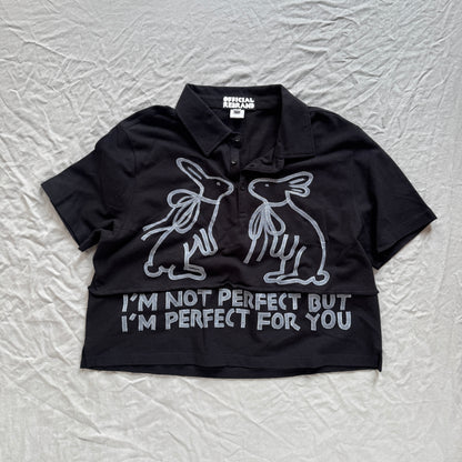 I’m not perfect but I’m perfect for you painted rabbit polo shirt