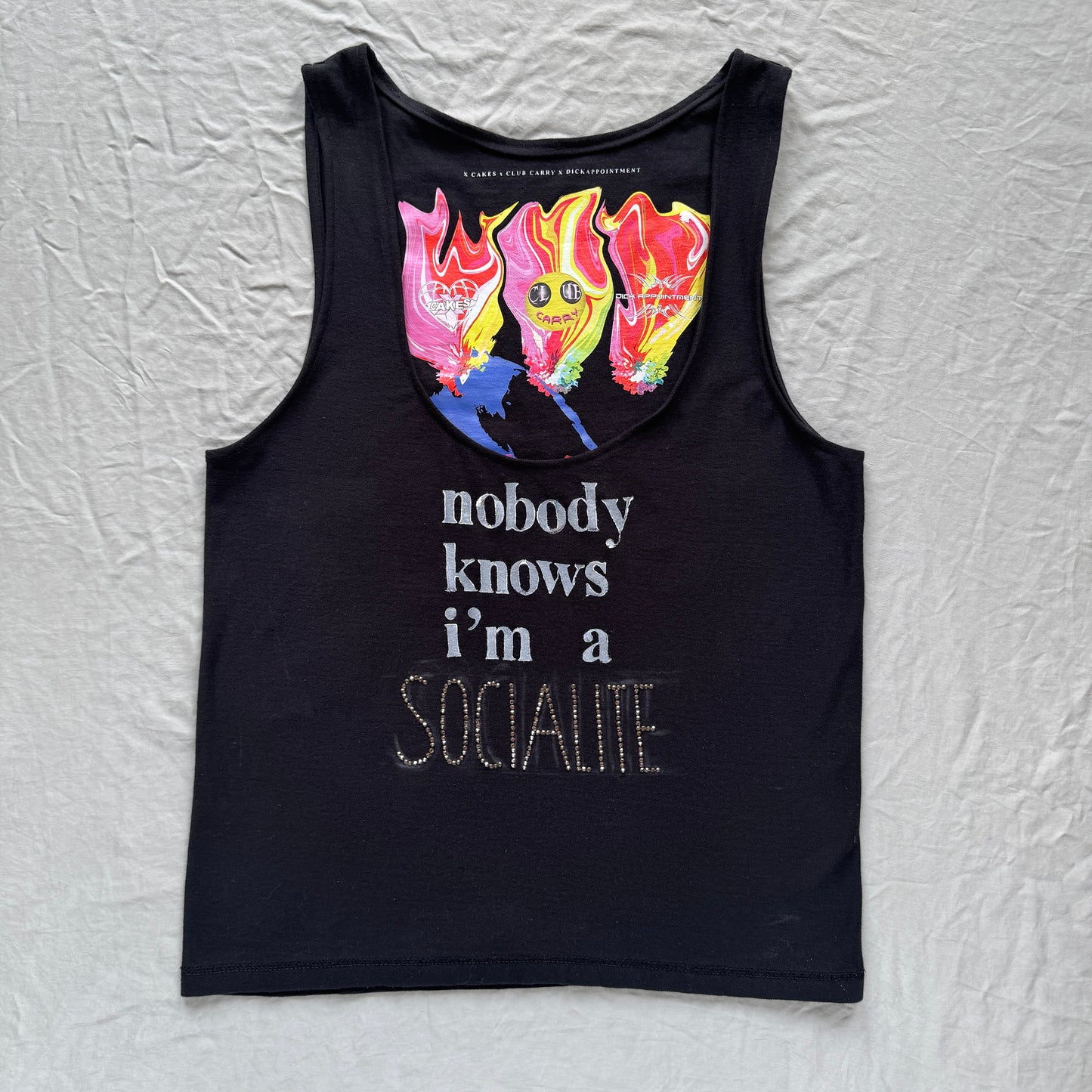 bedazzled nobody knows i'm a socialite tank