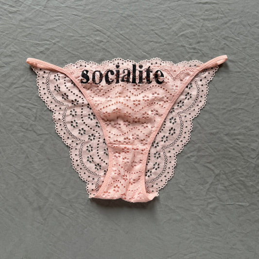 socialite pink eyelet underwear