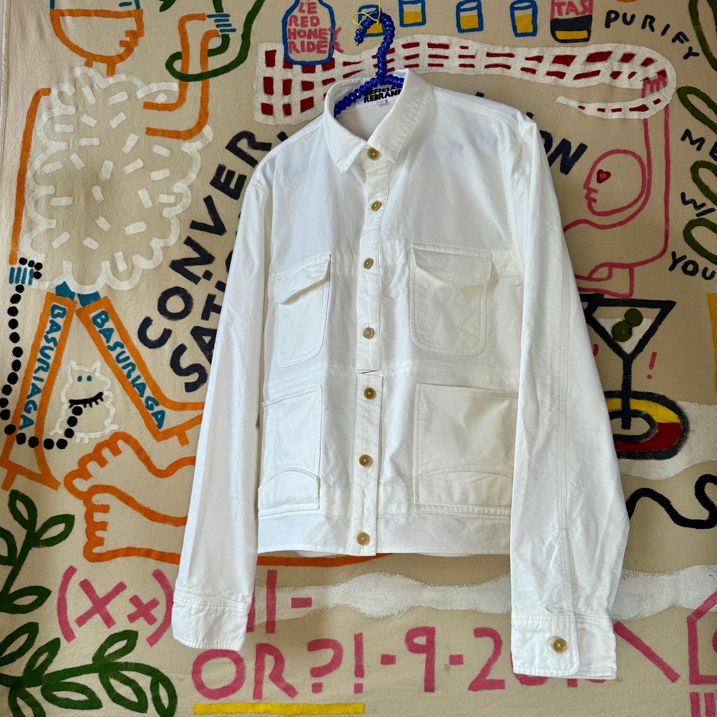 NON-BINARY button shirts (white)