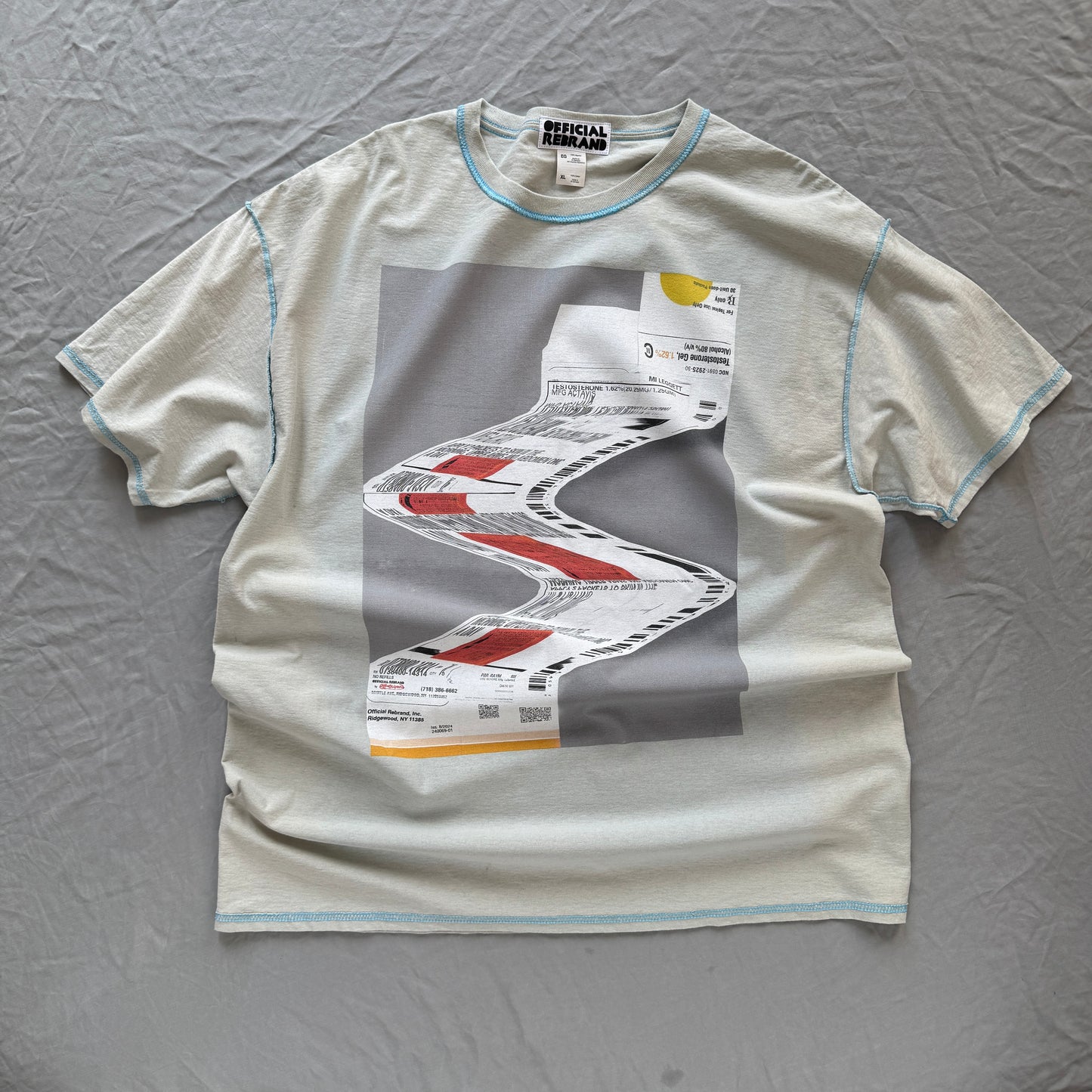 Testosterone! dye-stripped T-SHIRT