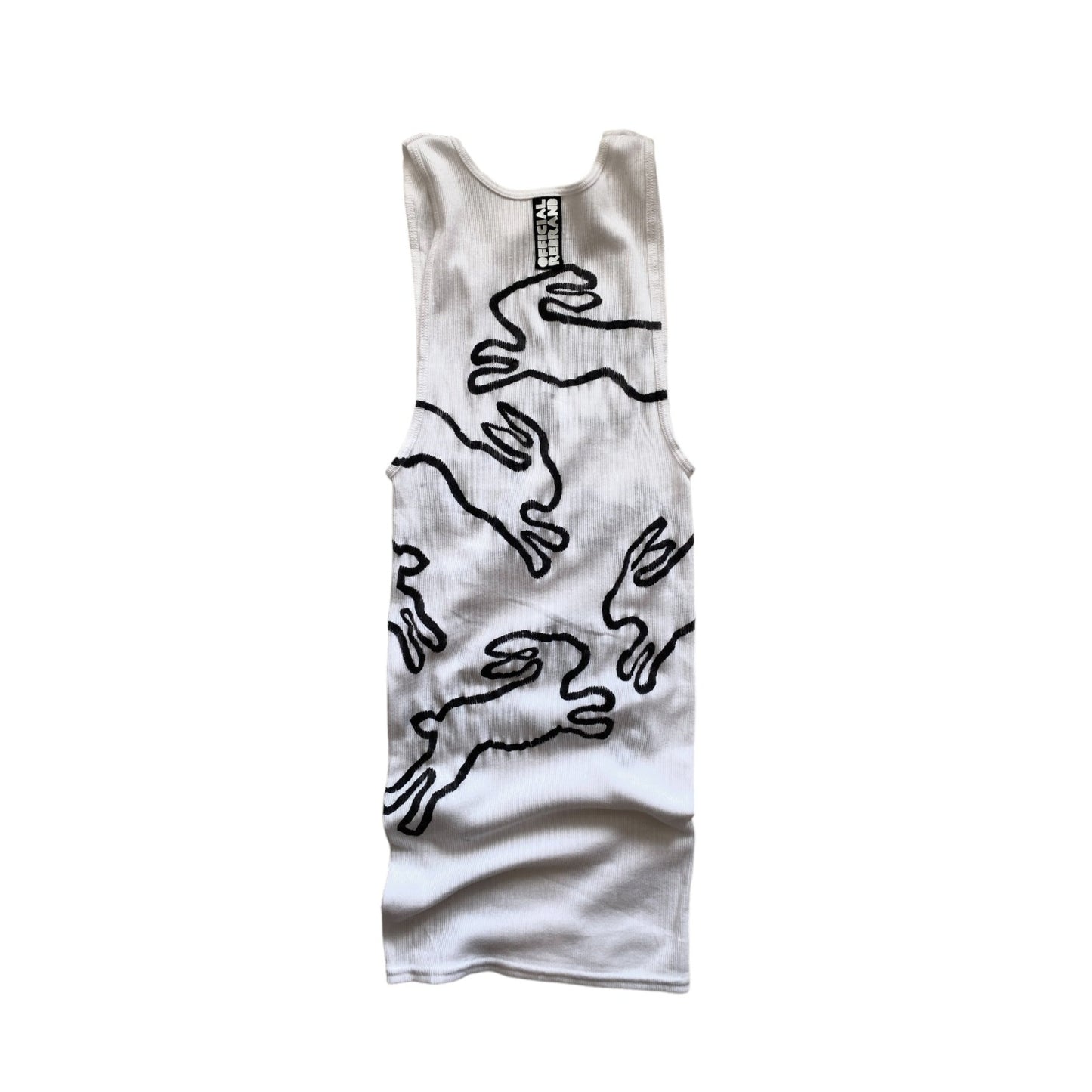 LEAPING RABBITS painted tank top