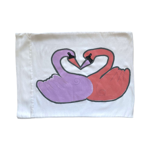 SWANS IN LOVE pillowcase