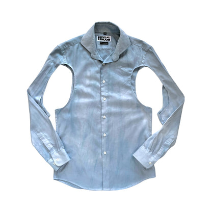 CUT-OUT long sleeve button shirts