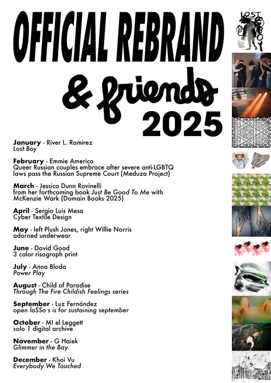 official rebrand & friends 2025 fundraiser calendar