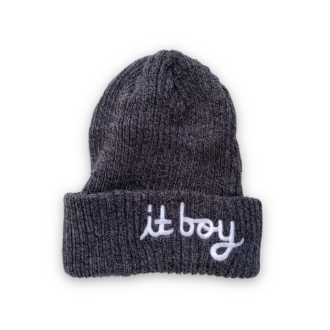 IT GIRL - IT BOY - IT THEY merino embroidered beanie