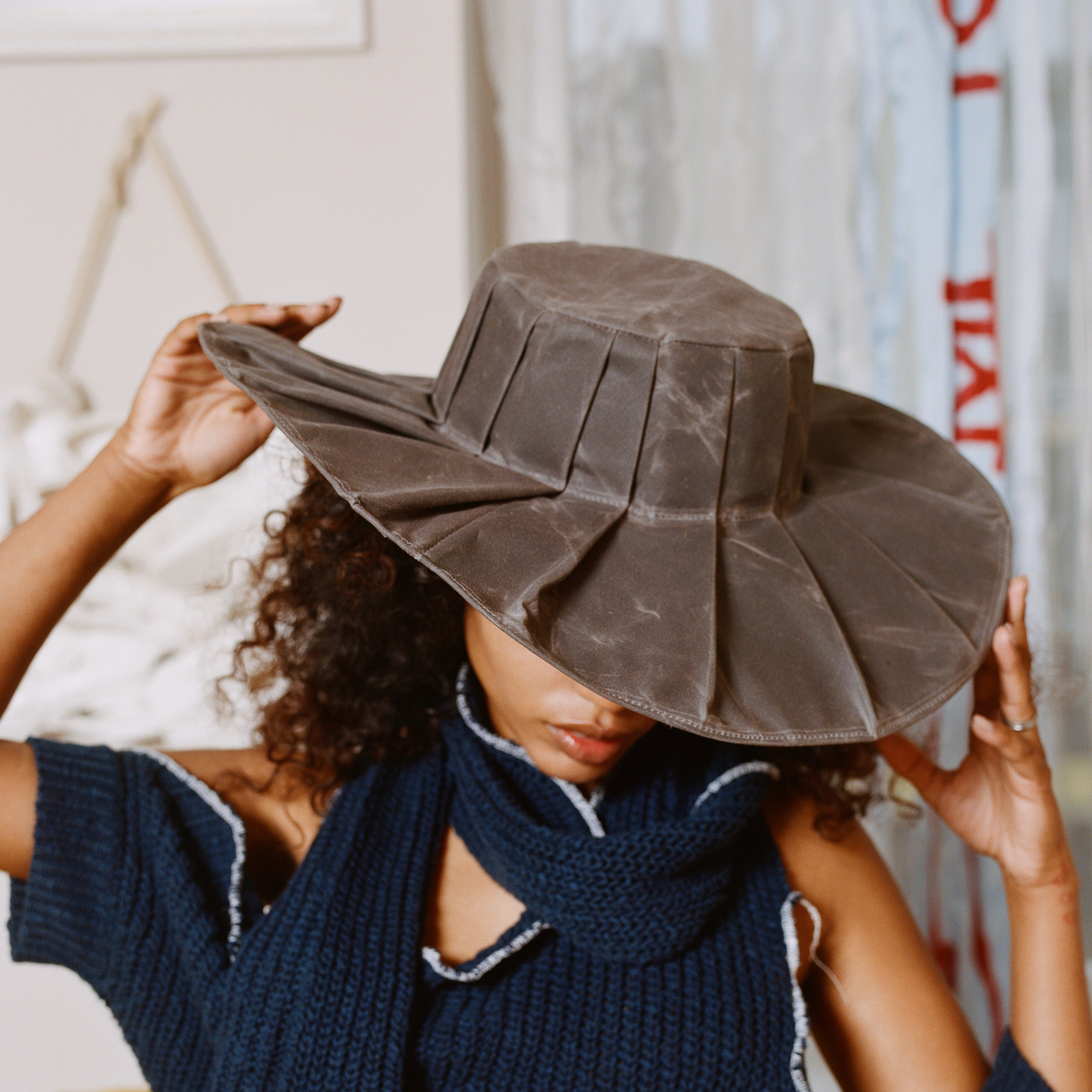 all weather LEILA JINNAH X OR?! waxed cotton hat